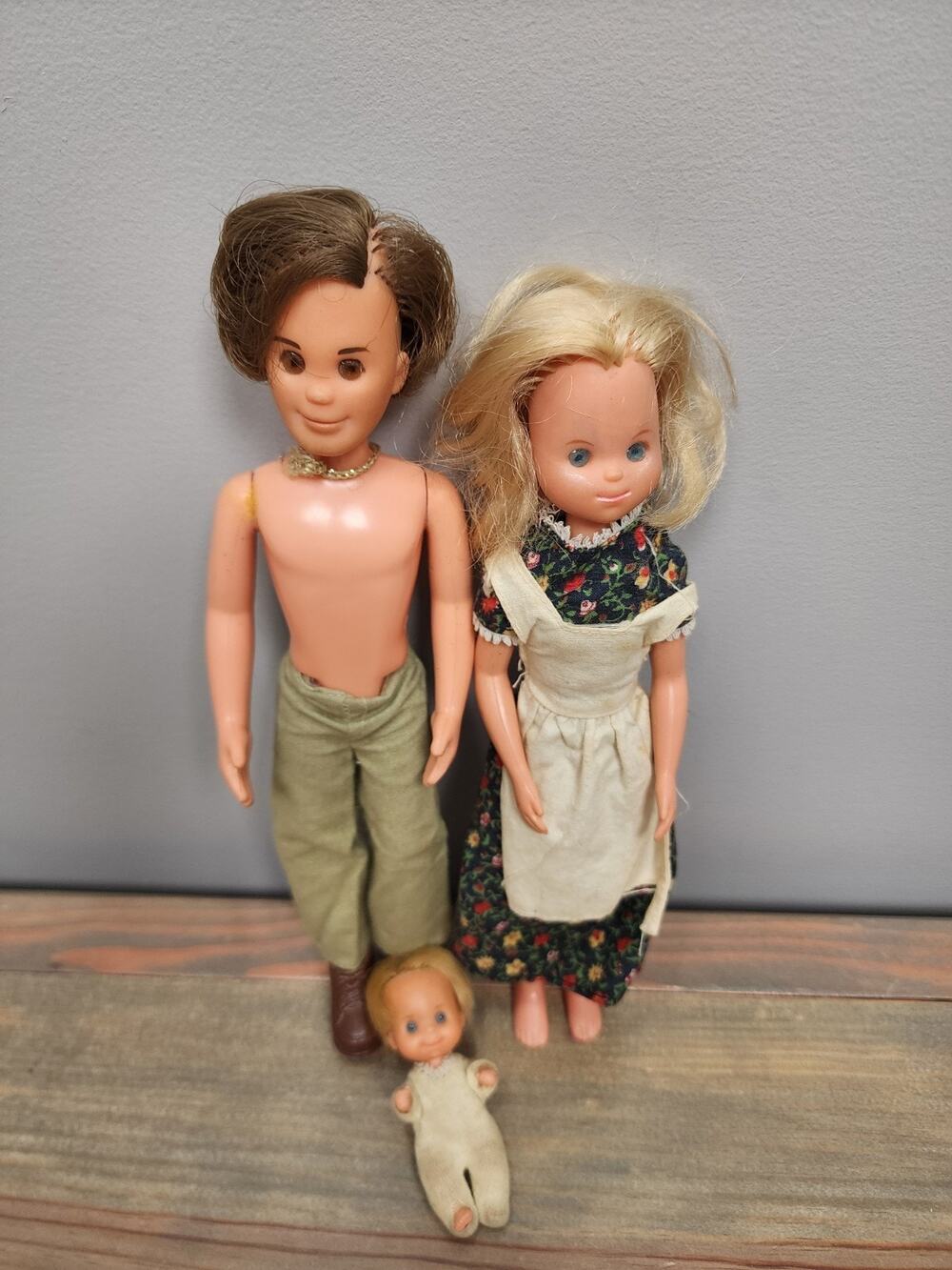 Vintage 1970s Mattel Sunshine Family Dolls Fair Condition